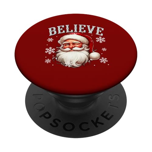 Believe Christmas Funny Santa Man Wink Proud American PopSockets Klebender PopGrip von Family Lover Christmas Costume