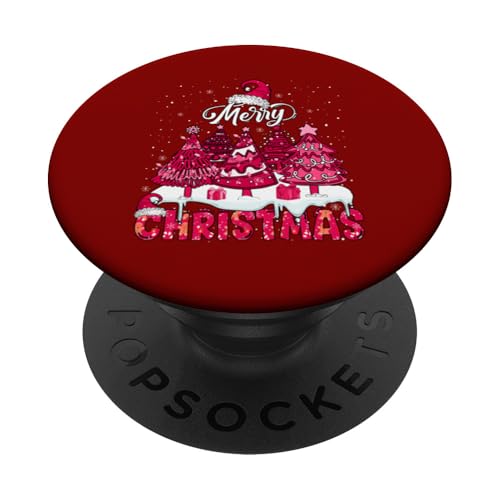 Merry Christmas Pink Color Santa Xmas Trees Matching Kids PopSockets Klebender PopGrip von Family Lover Christmas Costume