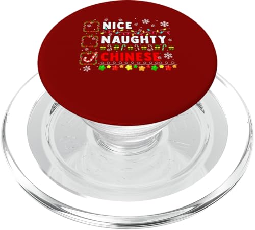 Nice Naughty Chinese Christmas Colorful Funny Family Team PopSockets PopGrip für MagSafe von Family Lover Christmas Costume