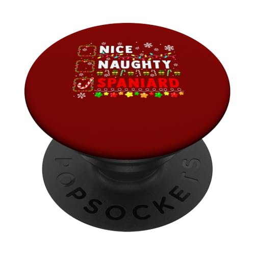 Nice Naughty Spaniard Christmas Colorful Funny Family Team PopSockets Klebender PopGrip von Family Lover Christmas Costume