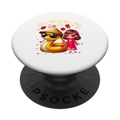 Chuc Mung Nam Moi Kid Girl Vietnamese Lunar New Year Snake PopSockets Klebender PopGrip von Family Lover New Year Costume