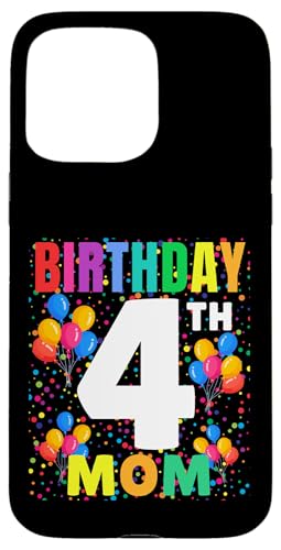 Hülle für iPhone 15 Pro Max 4 Years Old It's My 4th Birthday Crew Luftballons für Mama von Family Match Birthday Toddler, Boys , Bday Outfit