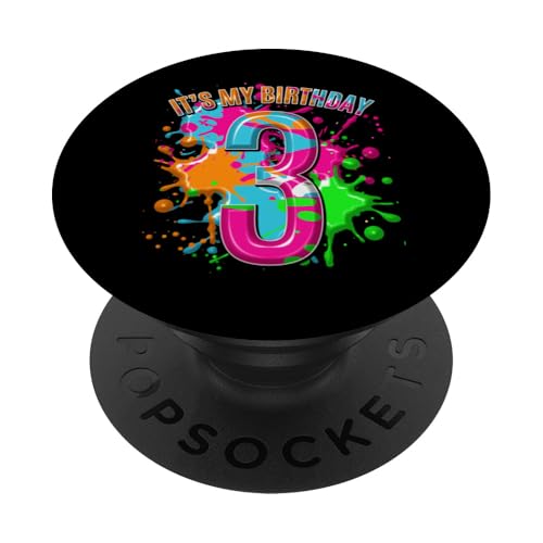 Kind, es ist mein 3. Geburtstag, drei, 3 Jahre alt, Geburtstag. PopSockets Klebender PopGrip von Family Matching Birthday Gifts Boys Girls