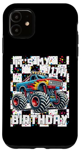 Hülle für iPhone 11 11 Jahre alter Junge, es ist mein 11. Geburtstag, Monster Truck für Jungen von Family Matching Kids Monster trucks Birthday Gifts