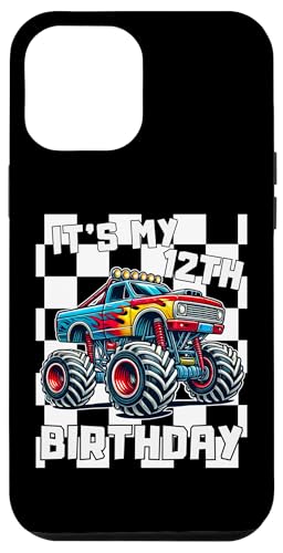 Hülle für iPhone 12 Pro Max 12 Jahre alter Junge, es ist mein 12. Geburtstag, Monster Truck für Jungen von Family Matching Kids Monster trucks Birthday Gifts