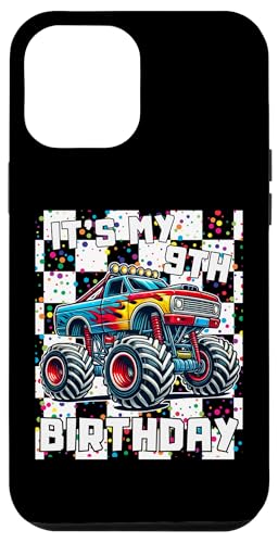 Hülle für iPhone 14 Pro Max 9 Jahre, Junge, Mädchen, es ist mein 9. Geburtstag, Monster Truck für Jungen von Family Matching Kids Monster trucks Birthday Gifts