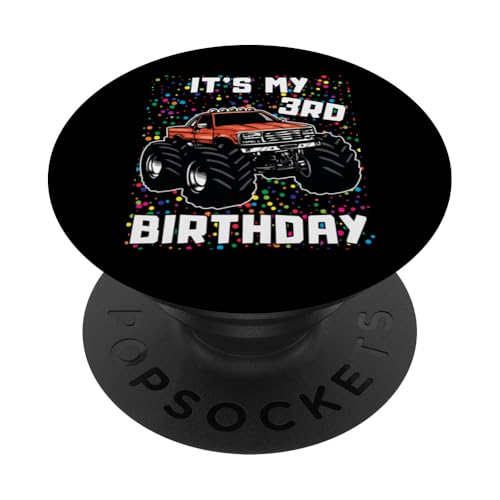 Monstertruck für Jungen und Mädchen, es ist mein 3. Geburtstag, für Jungen, 3 Jahre PopSockets Klebender PopGrip von Family Matching Kids Monster trucks Birthday Gifts