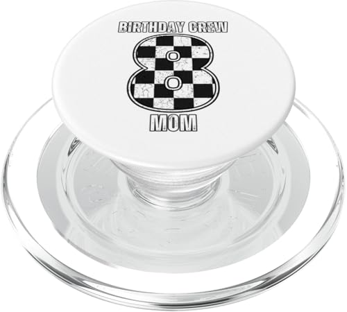 8. Geburtstag Rennauto Shirt Rennflagge Mama Rennwagen Party PopSockets PopGrip für MagSafe von Family Matching Racing Checked Flag Birthday Wear