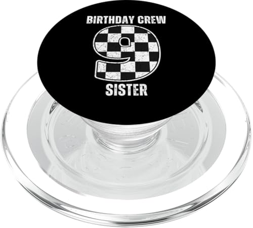 9. Geburtstag Rennwagen, Rennflagge Schwester Rennwagen Party PopSockets PopGrip für MagSafe von Family Matching Racing Checked Flag Birthday Wear