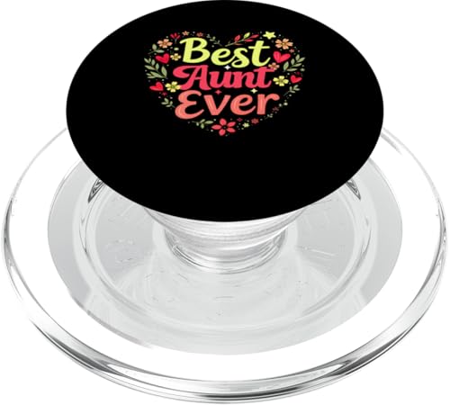 Best Aunt Ever Blumen Süße Herzform Muttertag PopSockets PopGrip für MagSafe von Family Women Mother's Day Costume