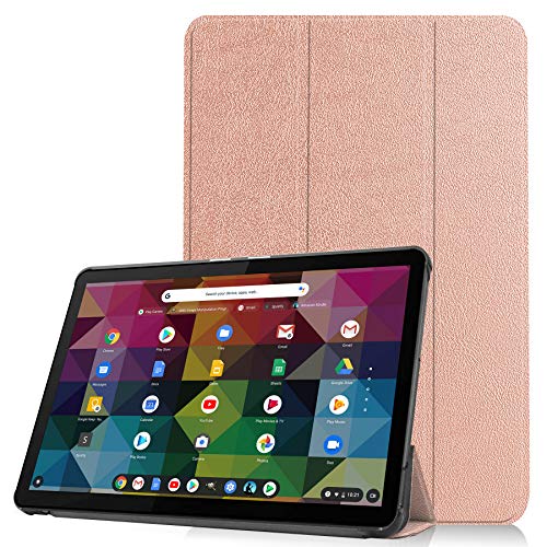 FanTing Hülle für Lenovo Duet Chromebook 10.1 Tablette,Ultradünne, Exquisite Erscheinung,mit Standfunction,für Lenovo Duet Chromebook 10.1 Tablette -Rotgold von FanTing