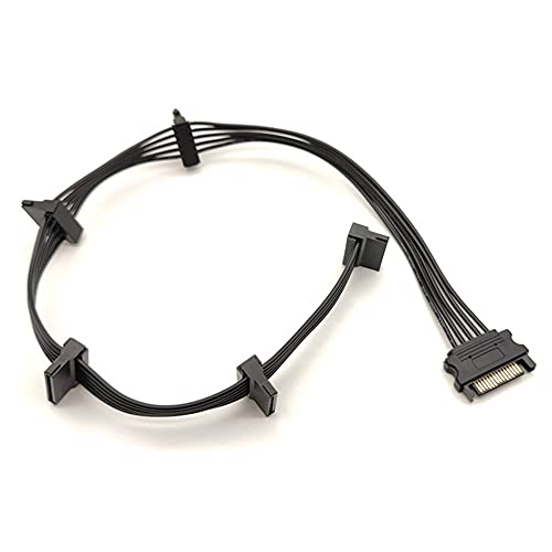 Fangxuee 15Pin SATA Versorgung Splitter Kabel Festplatte Laufwerk 1 Stecker auf 5 Buchse VerläNgerung Kabel für DIY PC Server von Fangxuee