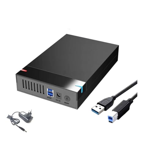 Fangxuee 3,5--SATA-Zu-USB-3.0-Festplattengehäuse, Externe Festplattenhülle, Hochgeschwindigkeits-Datentransfer HDD-Gehäuse für PC und Laptop, EU-Stecker von Fangxuee