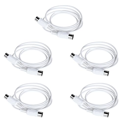 Fangxuee 5PCS MIDI-Verlängerungskabel 5Pin Stecker auf Stecker 1,5M MIDI-Kabel für Elektrisches Klavier Gitarre Instrument PC Kabel von Fangxuee