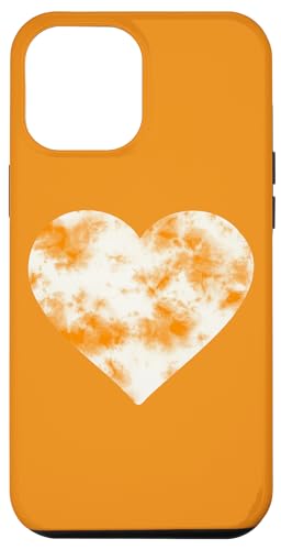 Hülle für iPhone 13 Pro Max Herz-Orange mit Batikfärbung – niedliche Valentinstag-Grafik von Fantabulous Acc
