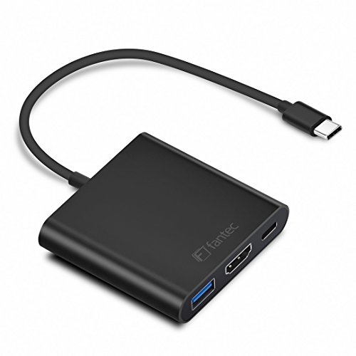 FANTEC UMP-HDMI4K-PD USB Typ-C Adapter auf 1x HDMI 4K, 20 cm Kabel schwarz/Aluminium von Fantec