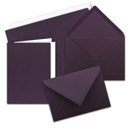 1000x Faltkarten SET DIN A6/C6 mit Brief-Umschlägen in Aubergine - inklusive Einleger - 14,8 x 10,5 cm - Premium Qualität - FarbenFroh von FarbenFroh by GUSTAV NEUSER