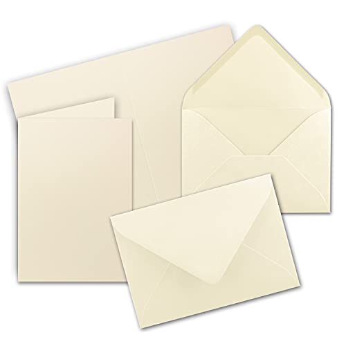 20x Faltkarten Set mit Briefumschlägen DIN A6 / C6 - Vanille (Creme) - 14,8 x 10,5 cm (105 x 148) - Doppelkarten Set - Serie FarbenFroh von FarbenFroh by GUSTAV NEUSER