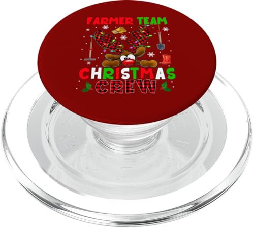 Farmer Team Christmas Crew Proud Job Buntes Rentier PopSockets PopGrip für MagSafe von Farmer Christmas Costume