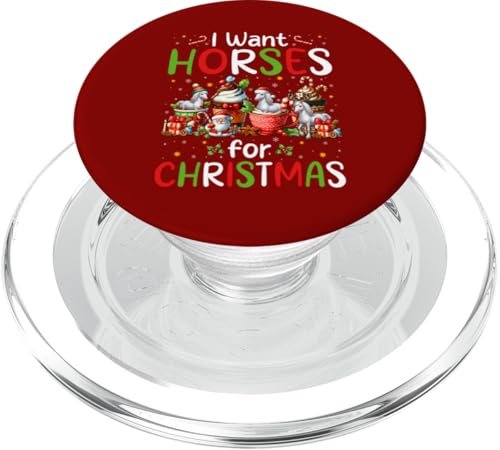 I Want Horses For Christmas Coffee Cups Lover Farmer Kids PopSockets PopGrip für MagSafe von Farmer Christmas Costume