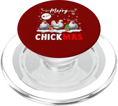 Merry Christmas Three Santa Reindeer Chickens Farmer Rancher PopSockets PopGrip für MagSafe von Farmer Christmas Costume