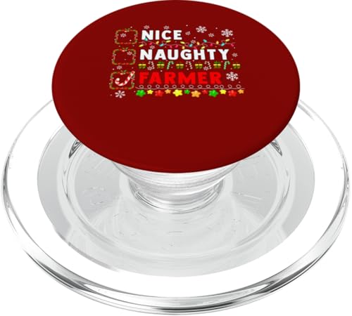 Nice Naughty Farmer Christmas Colorful Matching Job Team PopSockets PopGrip für MagSafe von Farmer Christmas Costume