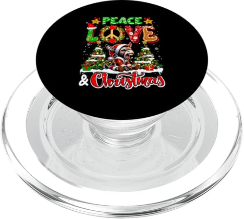 Peace Love And Christmas Angry Santa Donkey Farmer Floral PopSockets PopGrip für MagSafe von Farmer Christmas Costume