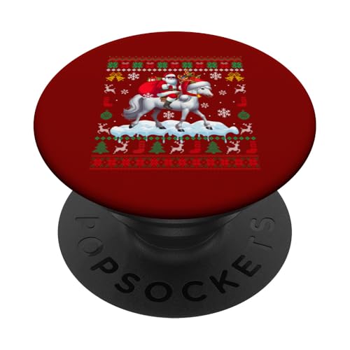 Santa Sonnenbrille Reiten Rentier Pferd Xmas Farmer Sweater PopSockets Klebender PopGrip von Farmer Christmas Costume