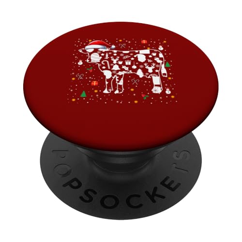 Weihnachtssymbole Weihnachtsmann Kuh niedliche Form passende Kinder Bauer PopSockets Klebender PopGrip von Farmer Christmas Costume