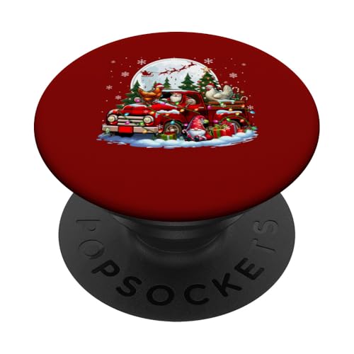 Zwei Weihnachtsmann-Hühner auf Pickup-Truck, Zwerg, Weihnachtsbesitzer PopSockets mit austauschbarem PopGrip von Farmer Christmas Costume