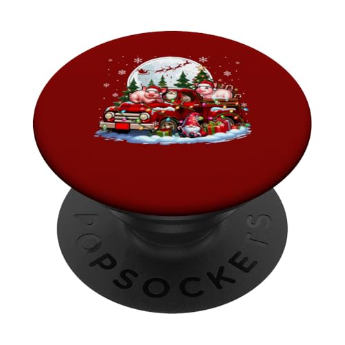 Zwerg mit zwei Weihnachtsmannschweinchen auf Pickup-Truck, Weihnachtsbesitzer PopSockets mit austauschbarem PopGrip von Farmer Christmas Costume