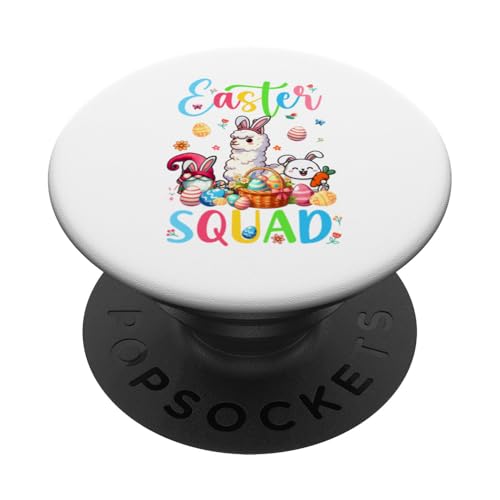 Easter Squad Group Bunny Llama Gnome Hunting Eggs Basket PopSockets Klebender PopGrip von Farmer Easter Day Costume