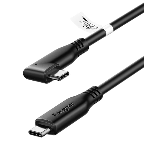 Fasgear USB 4 Kabel 240W Thunderbolt 4 Kabel 1,5 m, rechtwinkliges USB-C-auf-USB-C-Kabel für 100W/60W, 8K-HD-Display 40 Gbit/s PD3.1-Schnellladekabel Kompatibel mit Thunderbolt 3/4, Macbook eGPU SSD von Fasgear