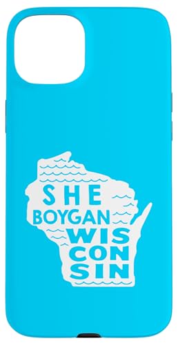 Hülle für iPhone 15 Plus Sheboygan Lake Michigan Water Wisconsin Karte Home Pride von Fashion Book