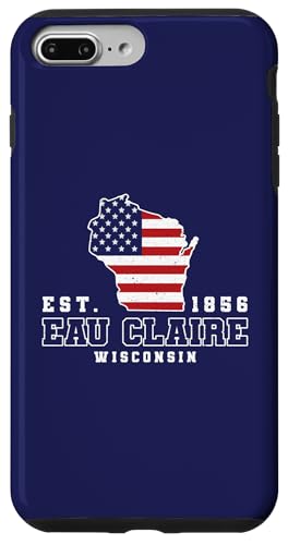 Hülle für iPhone 7 Plus/8 Plus Vintage Eau Claire Wisconsin Amerikanische Flagge Home Pride von Fashion Book