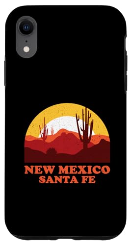 Hülle für iPhone XR Vintage-Reisesouvenir in der Wüste von New Mexico bei Sonnenuntergang in Santa Fe von Fashion Book