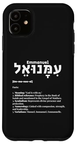 Hülle für iPhone 11 Emmanuel Name geschrieben in Hebräisch - El God, Immanuel, Manny von Fashion World