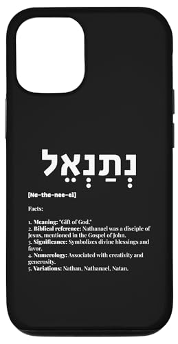 Hülle für iPhone 12/12 Pro Nathaniel in Hebräisch Israel - Geschenk Gottes, bedeutungsvoller Name von Fashion World