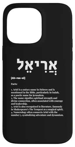 Hülle für iPhone 14 Pro Max Arielle in Hebräisch Israel - Löwe Gottes, biblisches Namensdesign von Fashion World