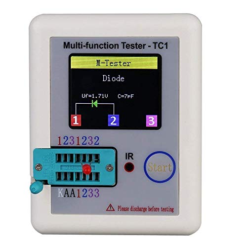 Fasizi Multifunktionaler TFT-Hintergrundbeleuchtung-Transistor LCR-TC1 für Dioden-Triode-Kondensator-Widerstandstransistor, 4,6 cm, buntes Display, LW21 von Fasizi