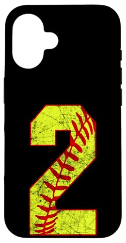 Hülle für iPhone 16 Softball #2 Fast Pitch Love Softball Mama Lieblingsspieler von Fast Pitch Softball Jersey Number Fan Favorites