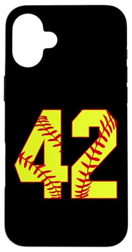 Softball #42 Fast Pitch Love Softball Mama Lieblingsspieler Hülle für iPhone 16 Plus von Fast Pitch Softball Jersey Number Fan Favorites