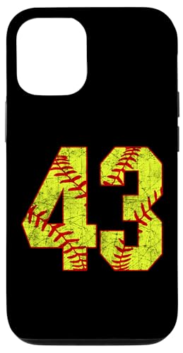 Hülle für iPhone 12/12 Pro Softball #43 Fastpitch Softball Mama Nummer 43 Spieler von Fastpitch Softball Jersey Number Fan Favorites