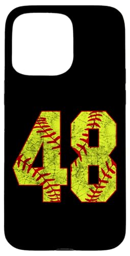 Hülle für iPhone 15 Pro Max Softball #48 Fastpitch Softball Mom Nummer 48 Spieler von Fastpitch Softball Jersey Number Fan Favorites