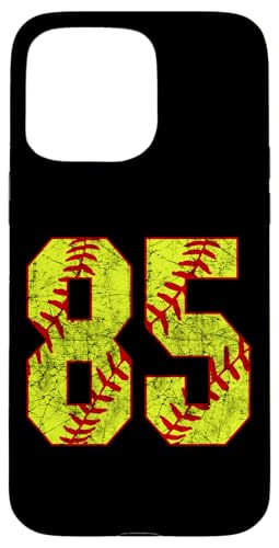 Hülle für iPhone 15 Pro Max Softball #85 Fastpitch Softball Mom Nummer 85 Spieler von Fastpitch Softball Jersey Number Fan Favorites