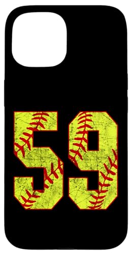 Hülle für iPhone 15 Softball #59 Fastpitch Softball Mom Nummer 59 Spieler von Fastpitch Softball Jersey Number Fan Favorites