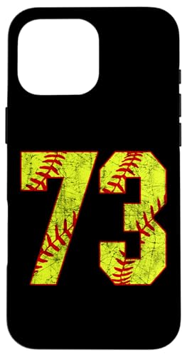 Hülle für iPhone 16 Pro Max Softball #73 Fastpitch Softball Mama Nummer 73, Spielerin von Fastpitch Softball Jersey Number Fan Favorites