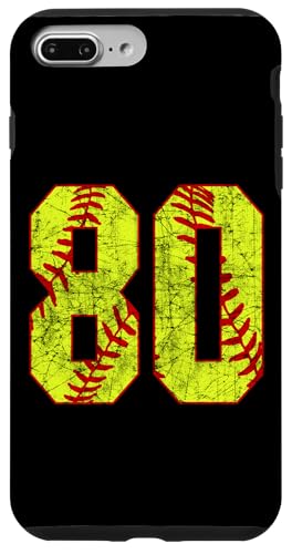 Hülle für iPhone 7 Plus/8 Plus Softball #80 Fastpitch Softball Mom Nummer 80 Spieler von Fastpitch Softball Jersey Number Fan Favorites