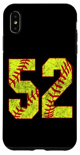 Hülle für iPhone XS Max Softball #52 Fastpitch Softball Mom Nummer 52 Spieler von Fastpitch Softball Jersey Number Fan Favorites