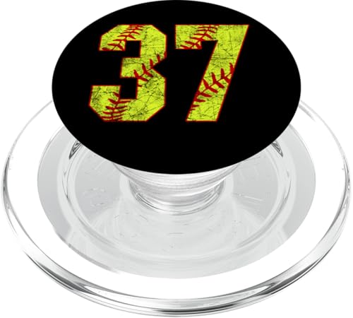 Softball #37 Fast Pitch Love Softball Mama Lieblingsspieler PopSockets PopGrip für MagSafe von Fastpitch Softball Jersey Number Fan Favorites